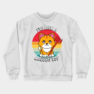 Cute orange Cat is a naughty boy Crewneck Sweatshirt